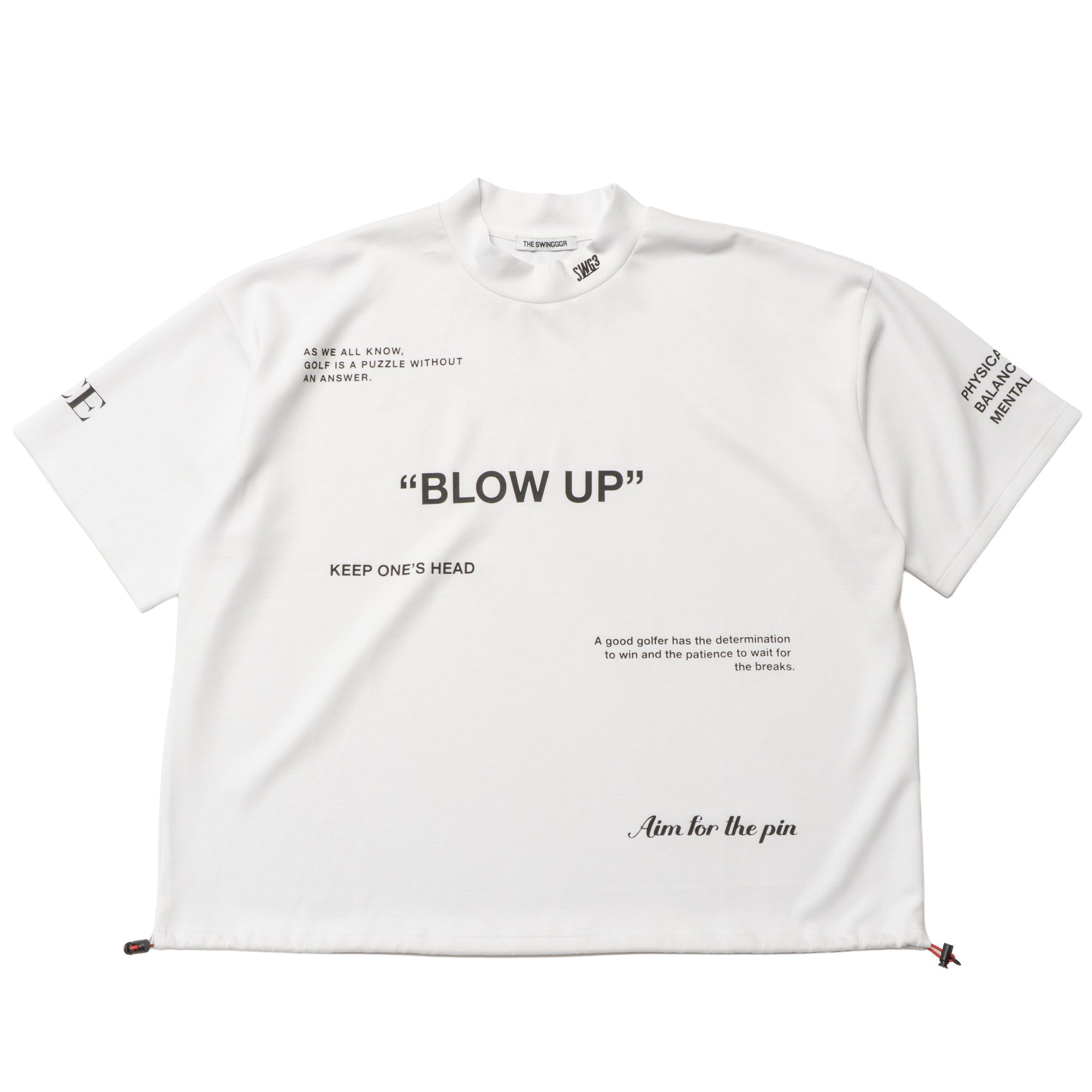 BLOW UP MOCK TEE, WHITE - THE SWINGGGR GOLFERS OUTFITS
