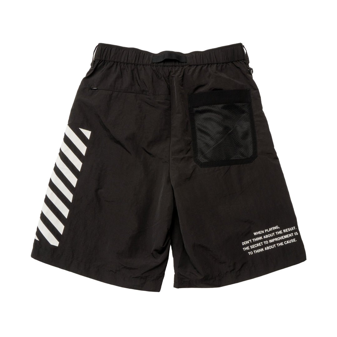NYLON TROUSER SHORTS, BLACK