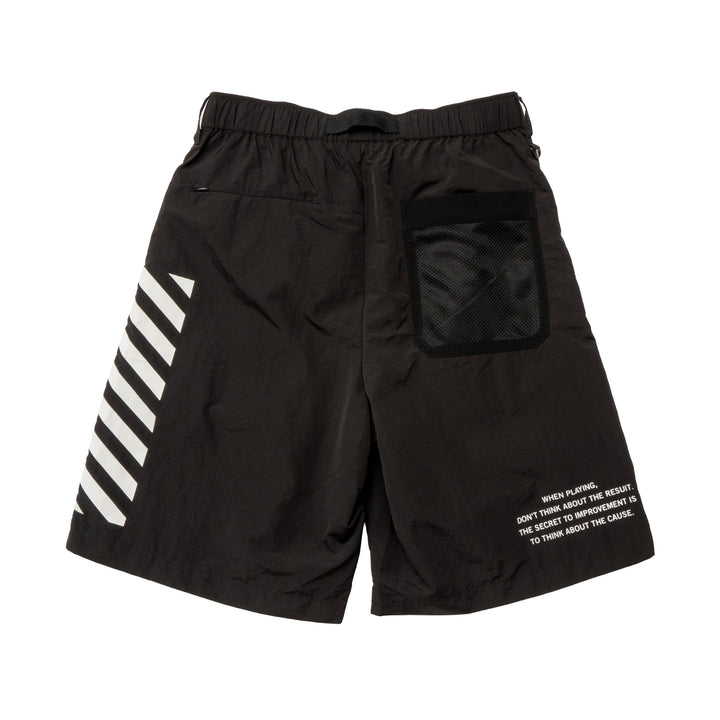 NYLON TROUSER SHORTS, BLACK