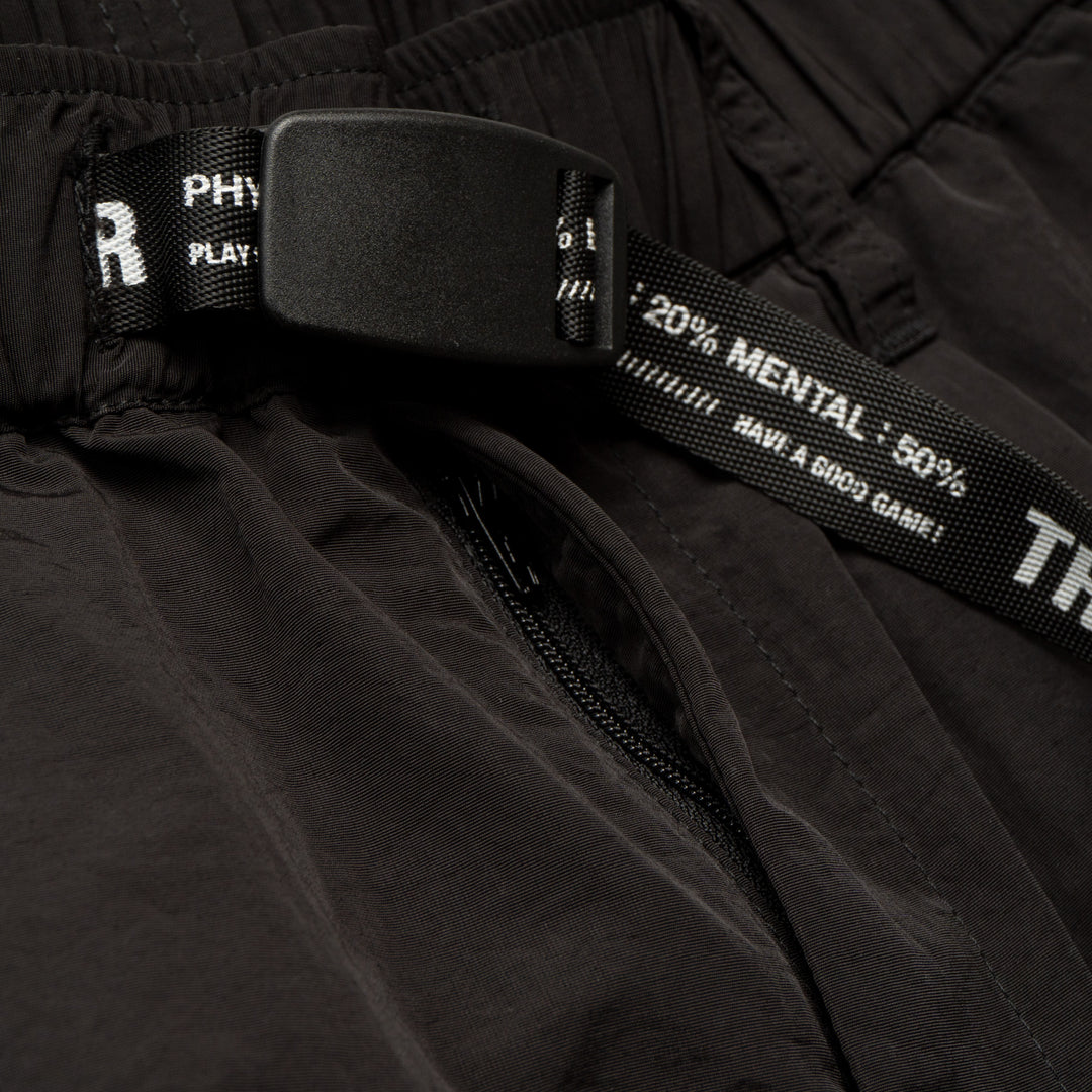 NYLON TROUSER SHORTS, BLACK