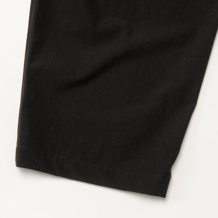 STRETCH NYLON WIDE PANTS, BLACK