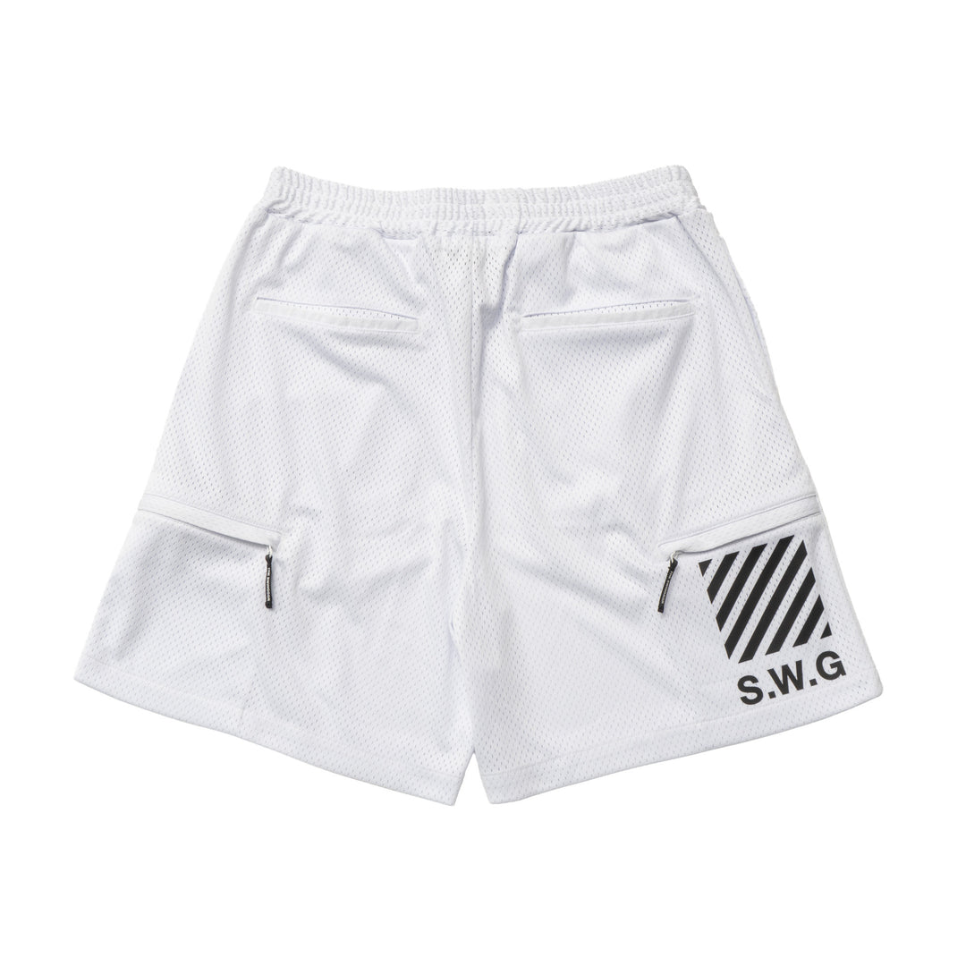 MESH SHORTS, WHITE
