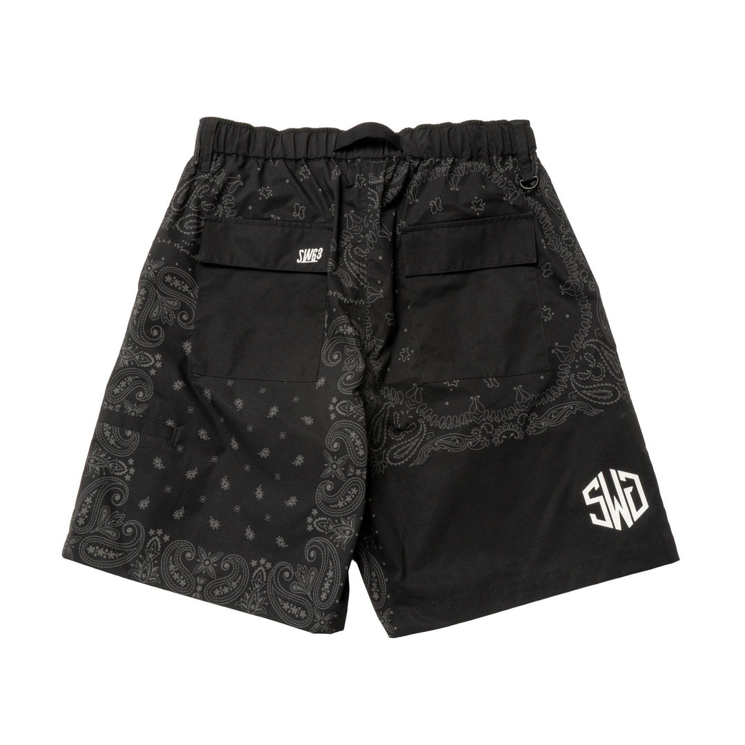 BANDANA SHORTS, BLACK