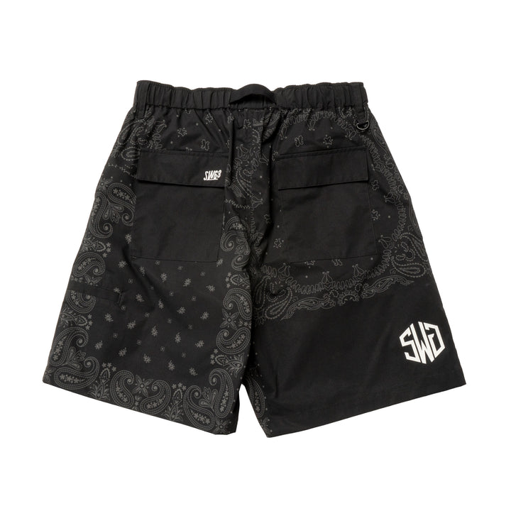 BANDANA SHORTS, BLACK