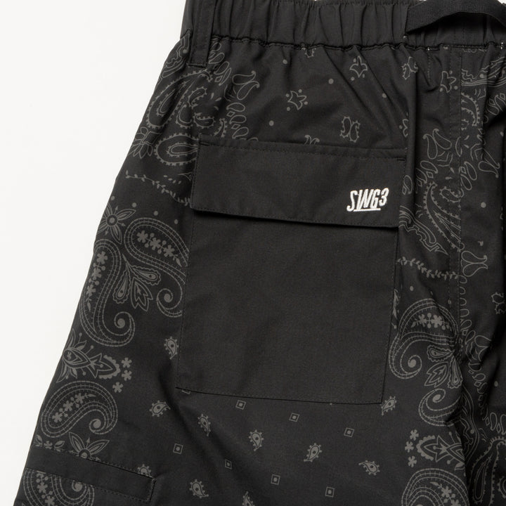 BANDANA SHORTS, BLACK