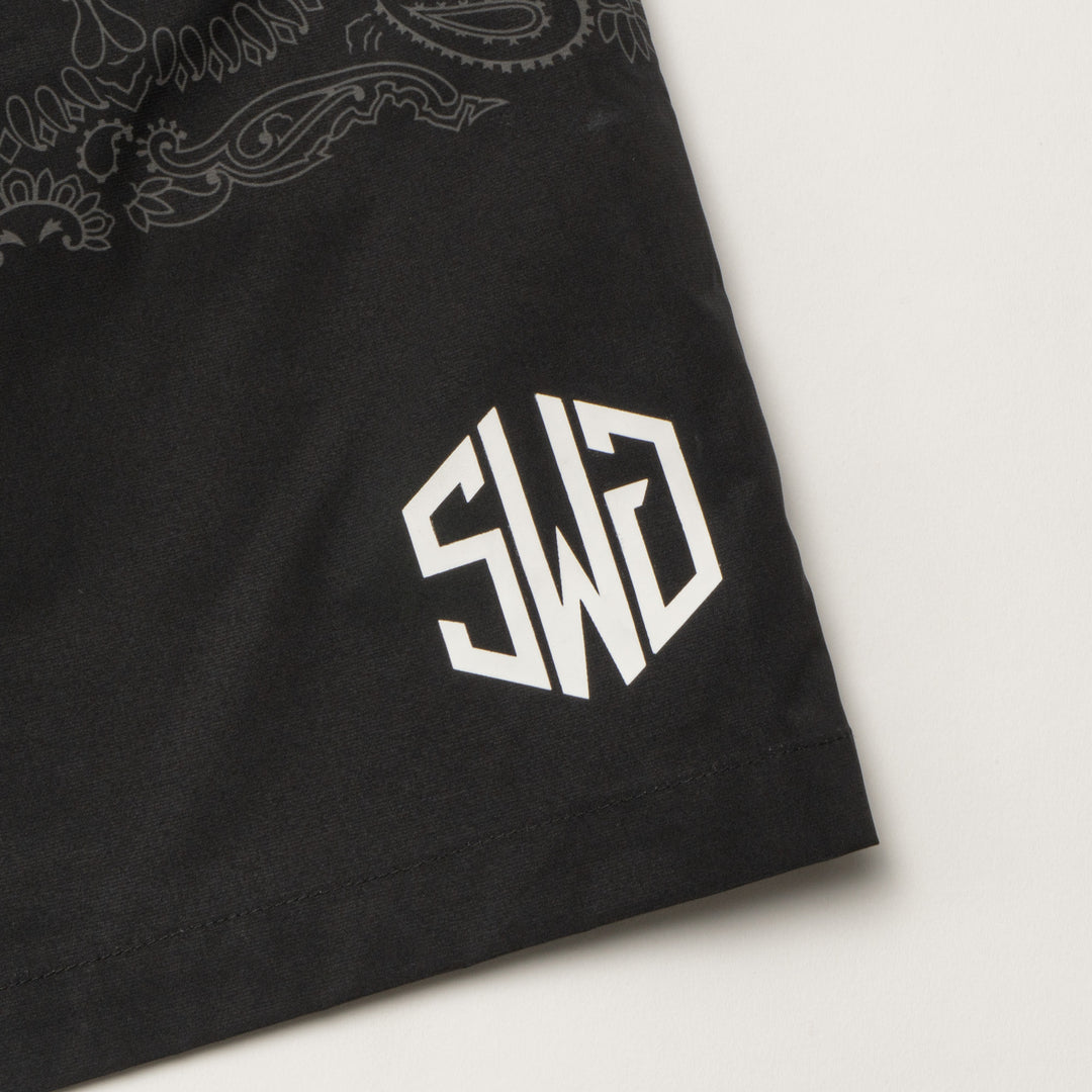 BANDANA SHORTS, BLACK