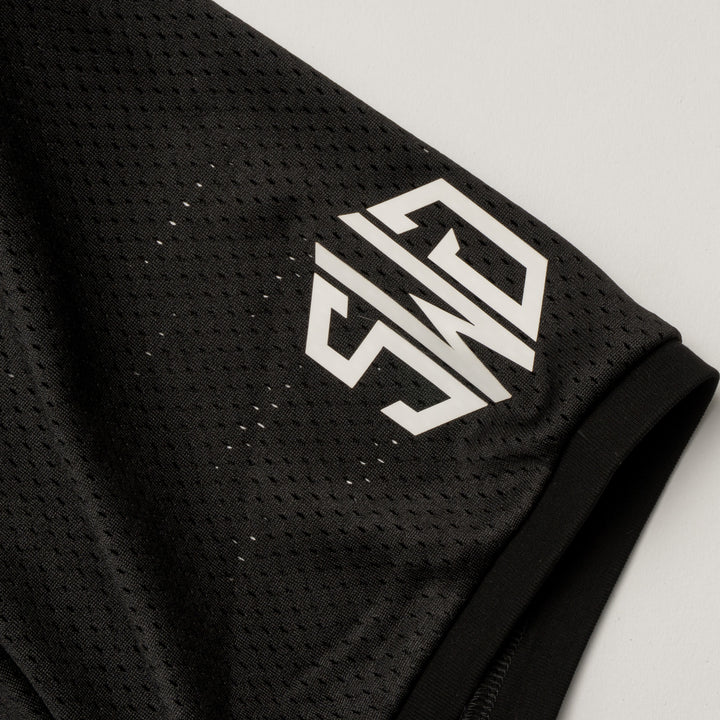 MESH POLO SHIRT, BLACK