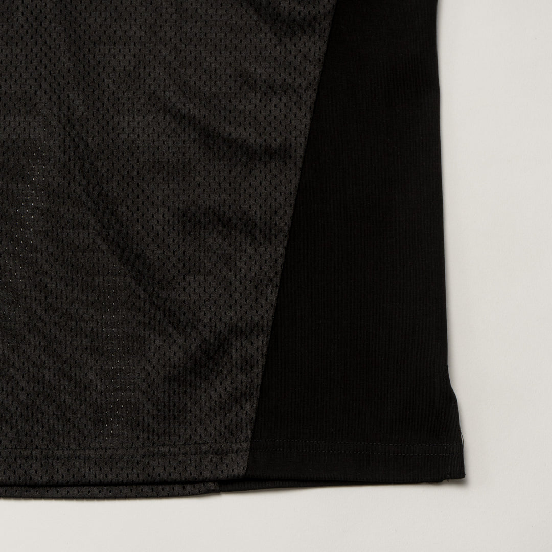 MESH POLO SHIRT, BLACK