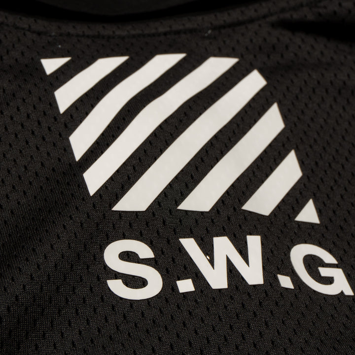 MESH POLO SHIRT, BLACK