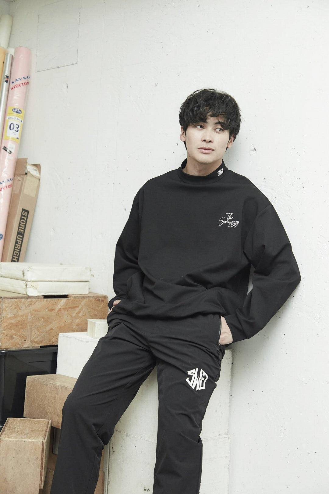 PLAY MOCKNECK L/TEE, BLACK