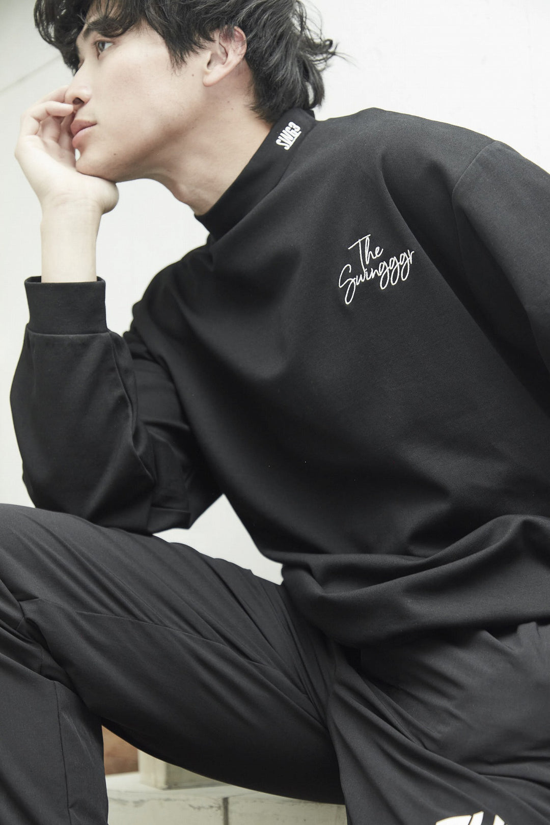 PLAY MOCKNECK L/TEE, BLACK
