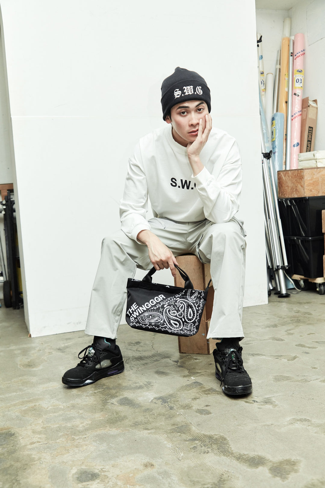 PAISLEY MINI TOTE, BLACK