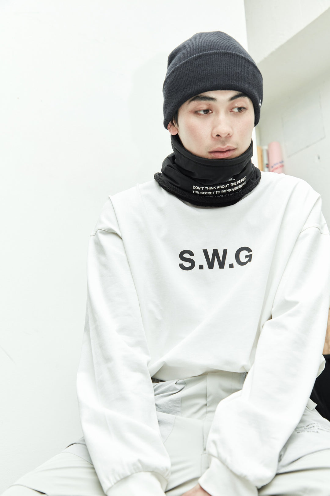 ONE POINT KNIT CAP, BLACK