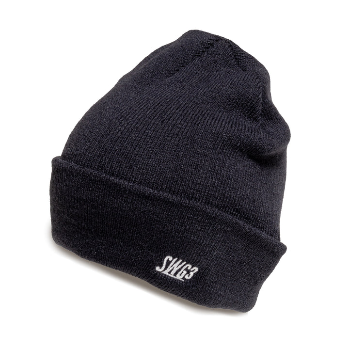 ONE POINT KNIT CAP, BLACK