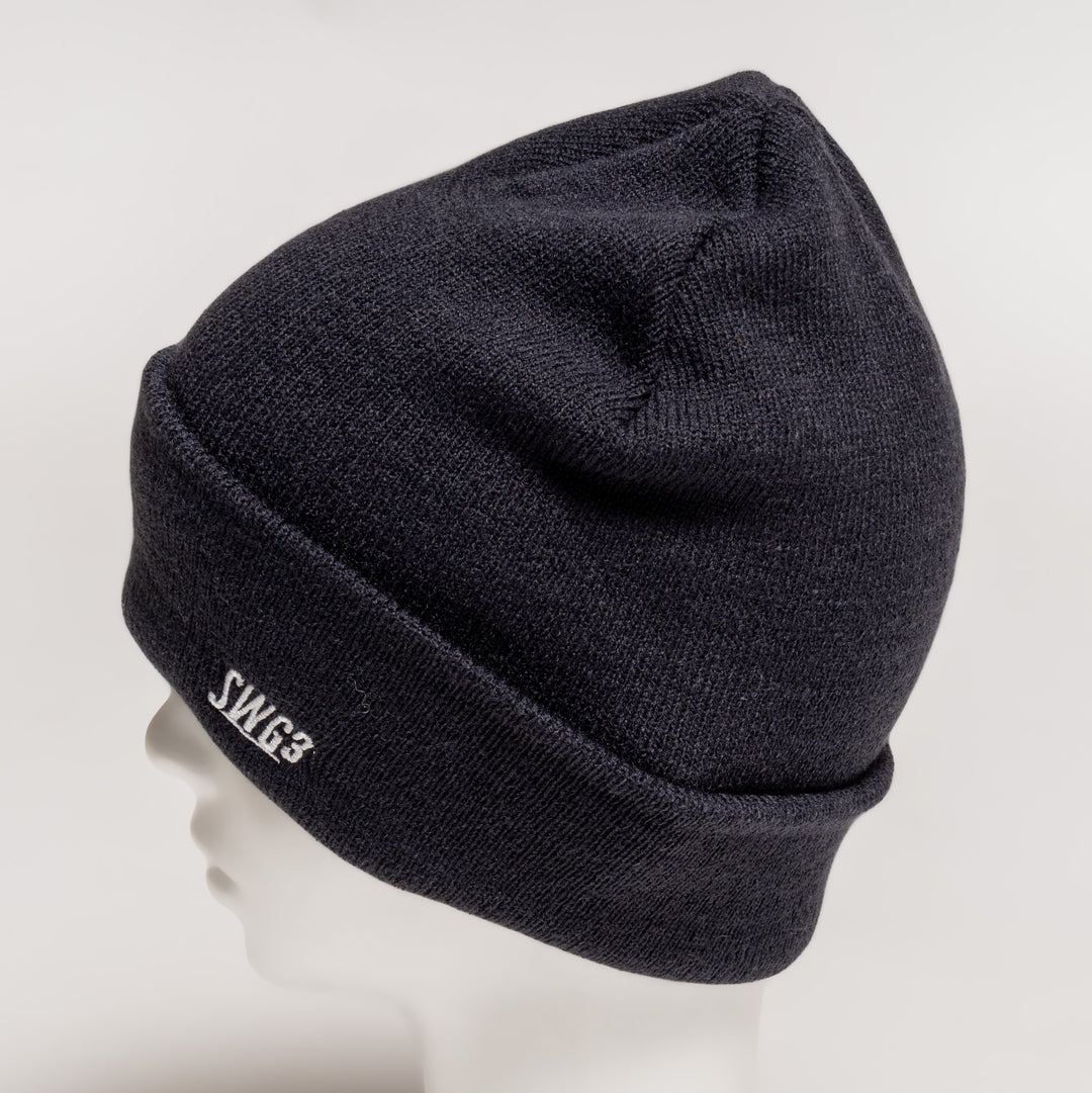 ONE POINT KNIT CAP, BLACK