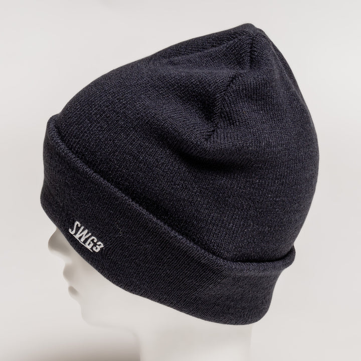 ONE POINT KNIT CAP, BLACK