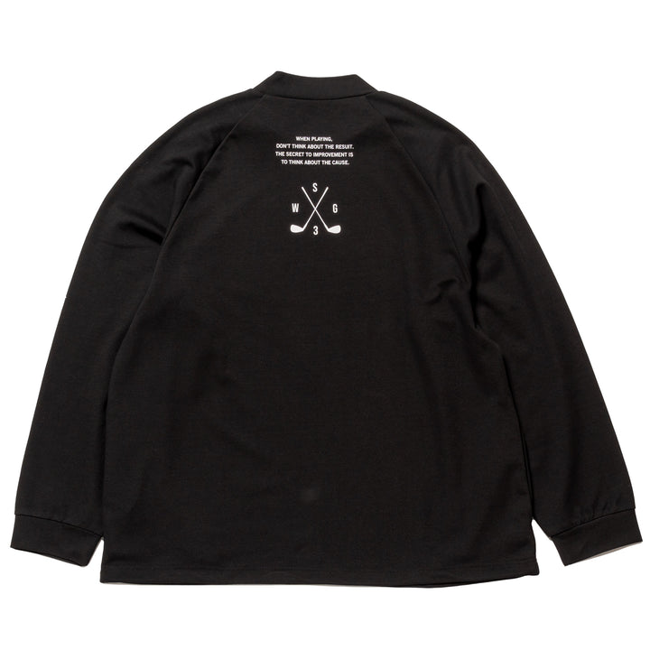 H&H MOCKNECK L/TEE, BLACK