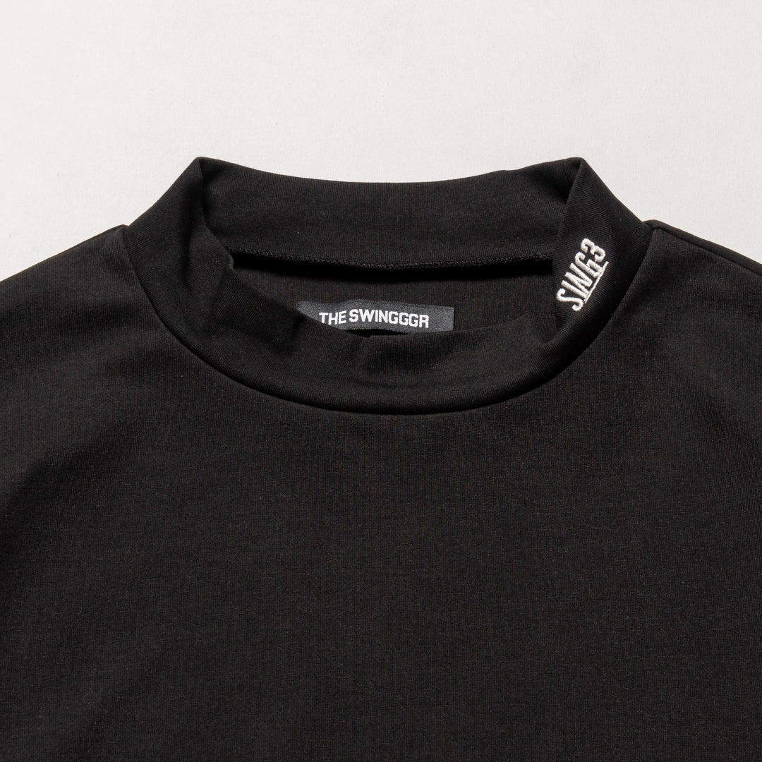 H&H MOCKNECK L/TEE, BLACK