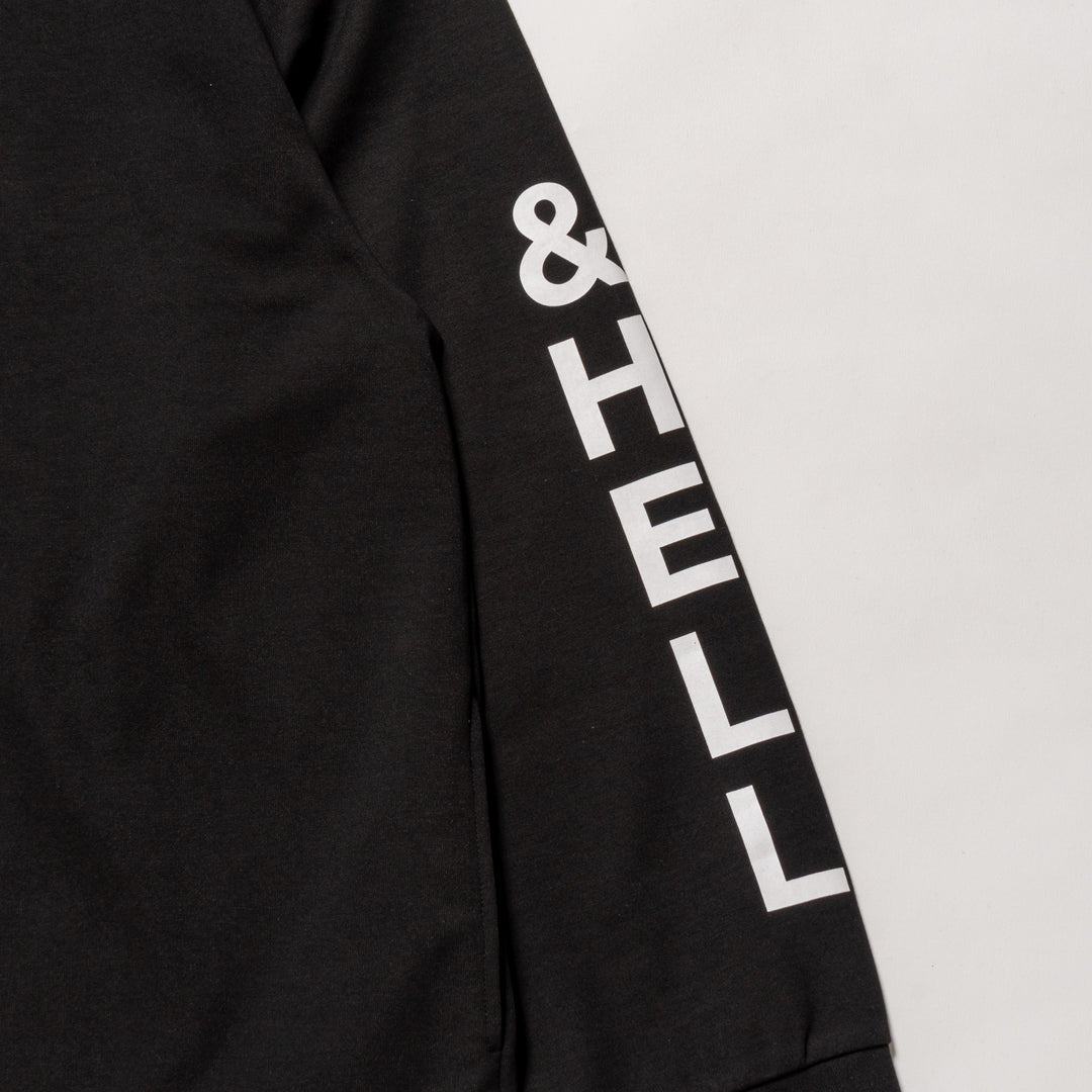 H&H MOCKNECK L/TEE, BLACK