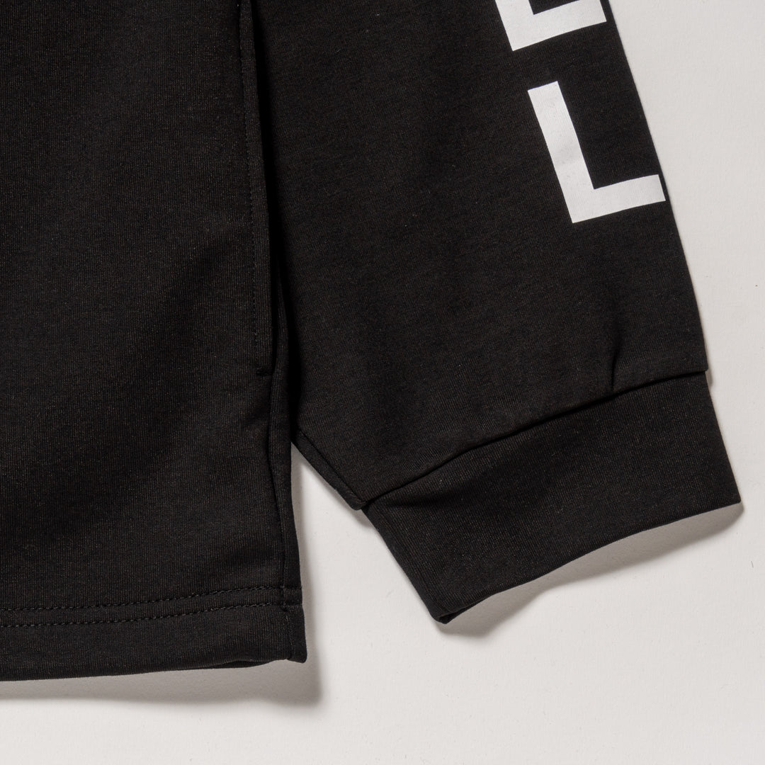 H&H MOCKNECK L/TEE, BLACK