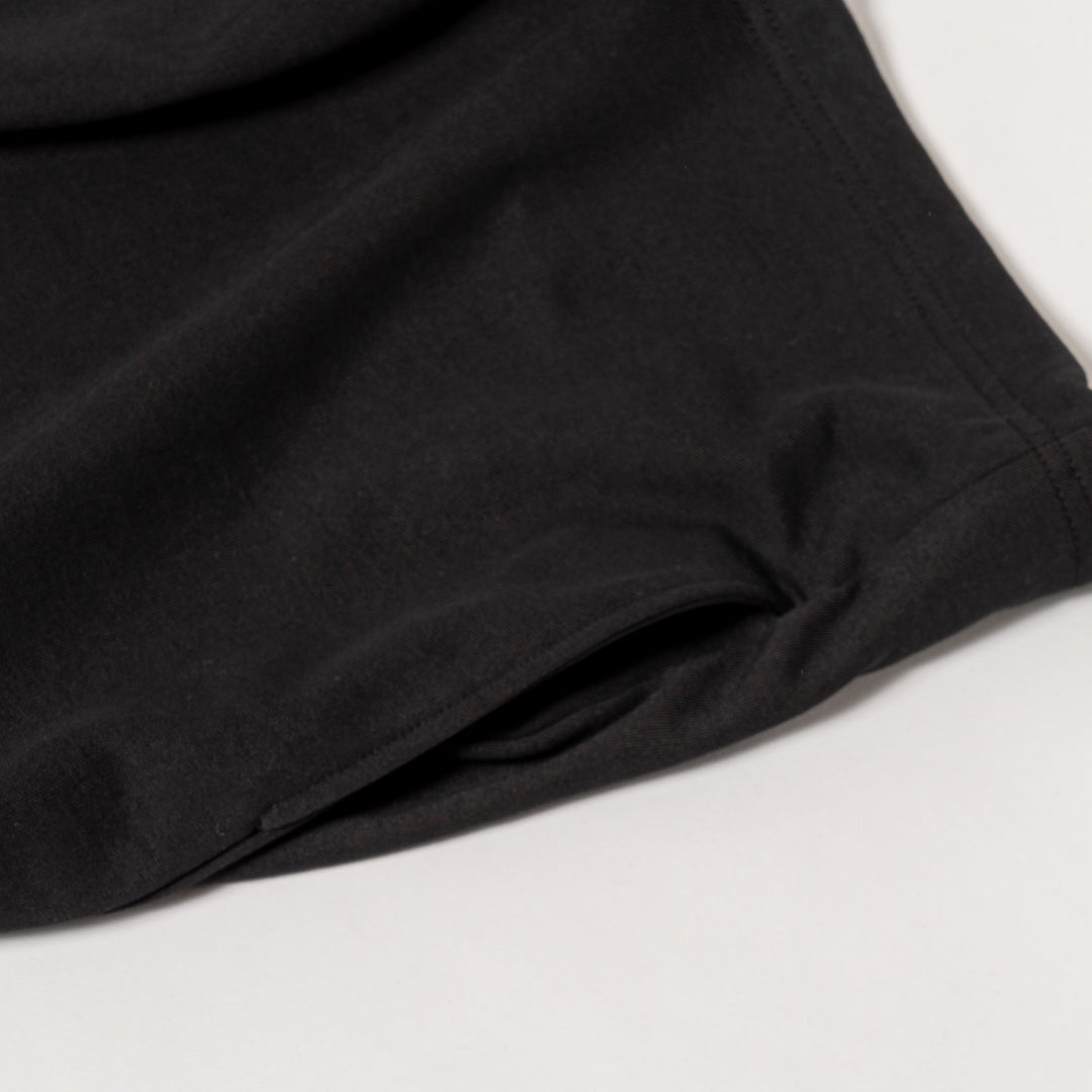 H&H MOCKNECK L/TEE, BLACK