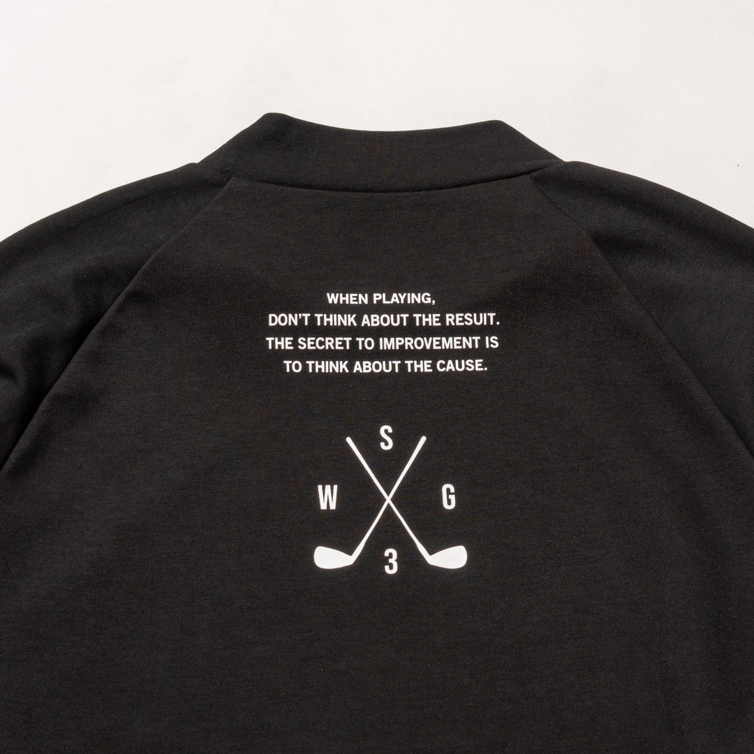 H&H MOCKNECK L/TEE, BLACK