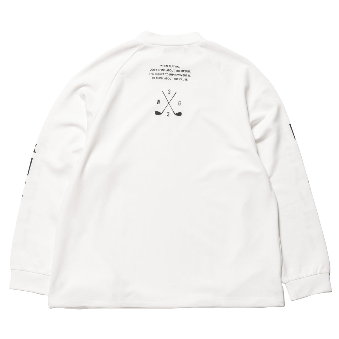 H&H MOCKNECK L/TEE, WHITE