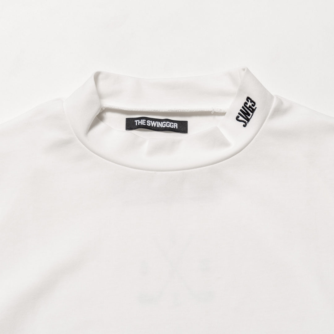 H&H MOCKNECK L/TEE, WHITE