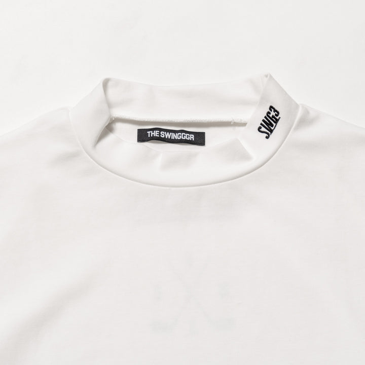 H&H MOCKNECK L/TEE, WHITE