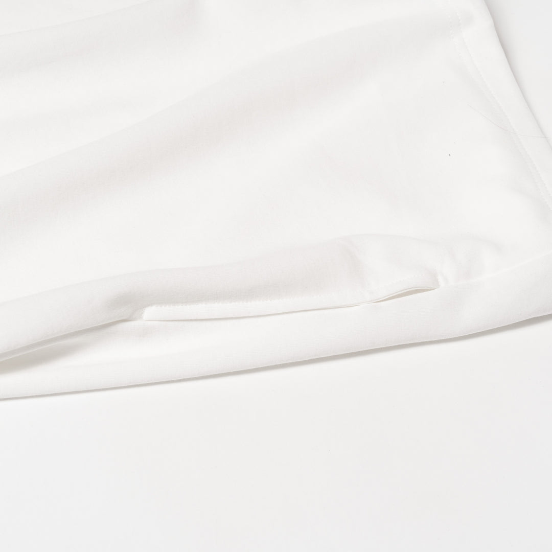 H&H MOCKNECK L/TEE, WHITE