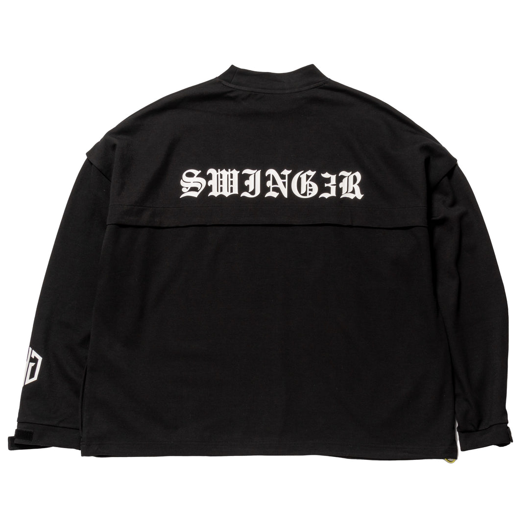 H&H PUNCH MOCKNECK L/TEE, BLACK
