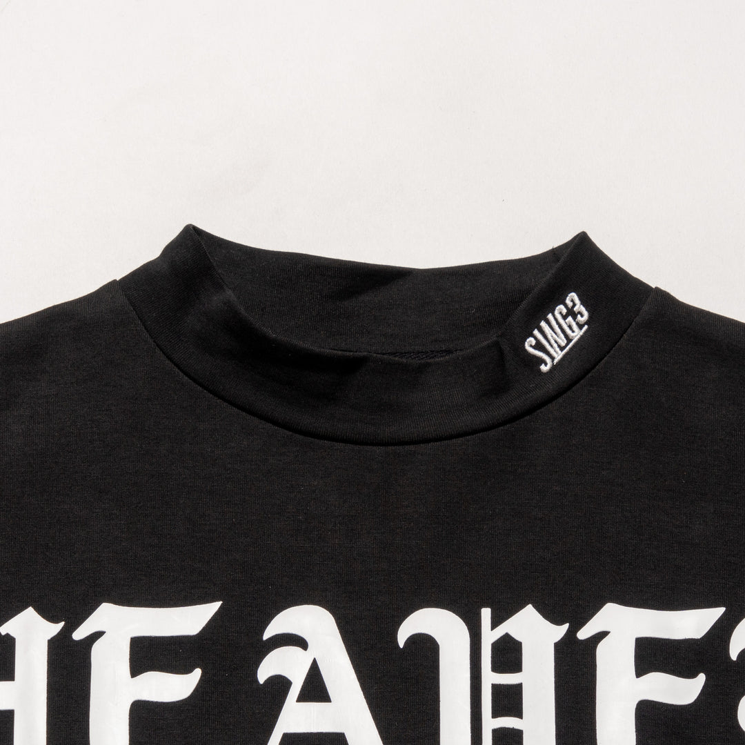 H&H PUNCH MOCKNECK L/TEE, BLACK