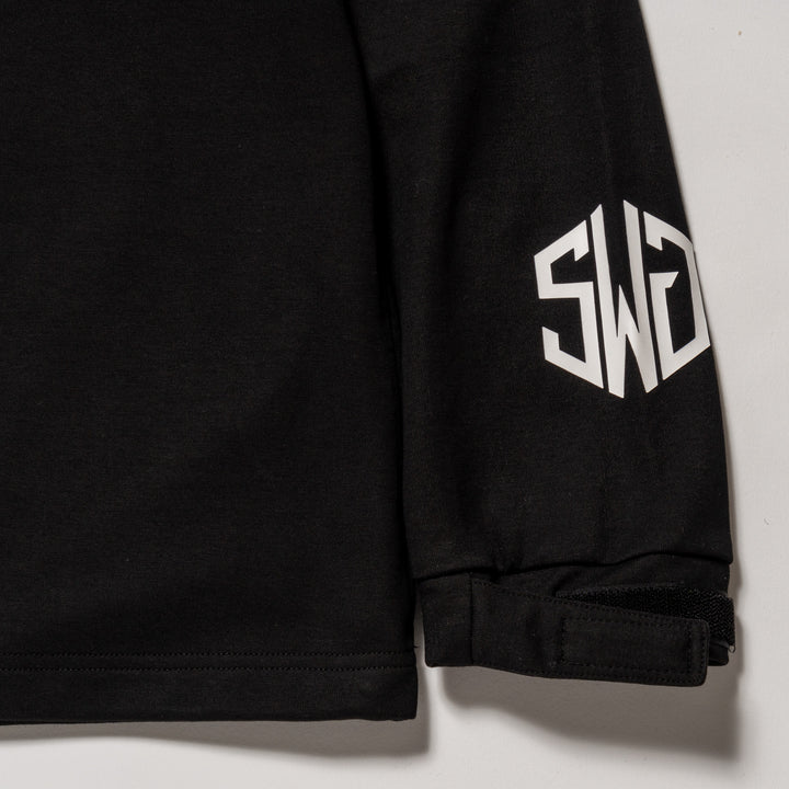 H&H PUNCH MOCKNECK L/TEE, BLACK