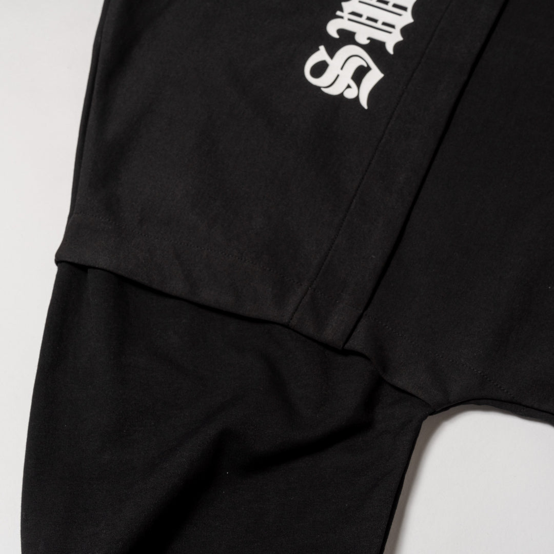 H&H PUNCH MOCKNECK L/TEE, BLACK