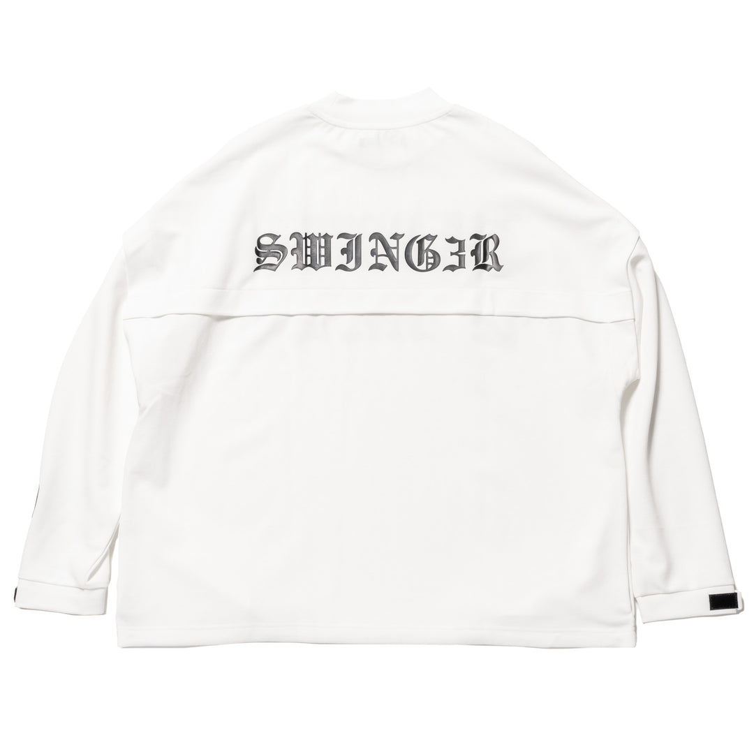 H&H PUNCH MOCKNECK L/TEE, WHITE