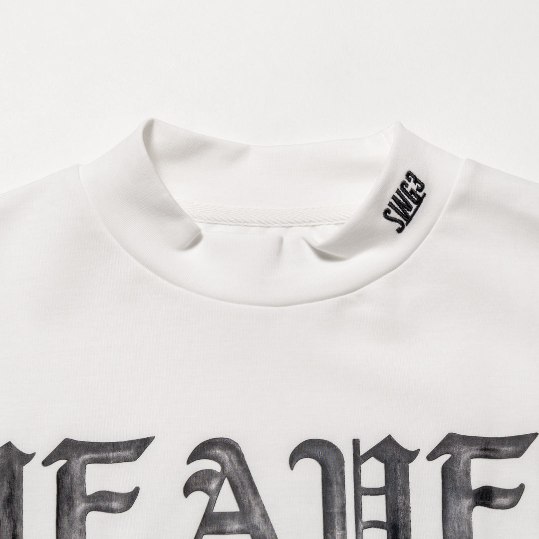 H&H PUNCH MOCKNECK L/TEE, WHITE
