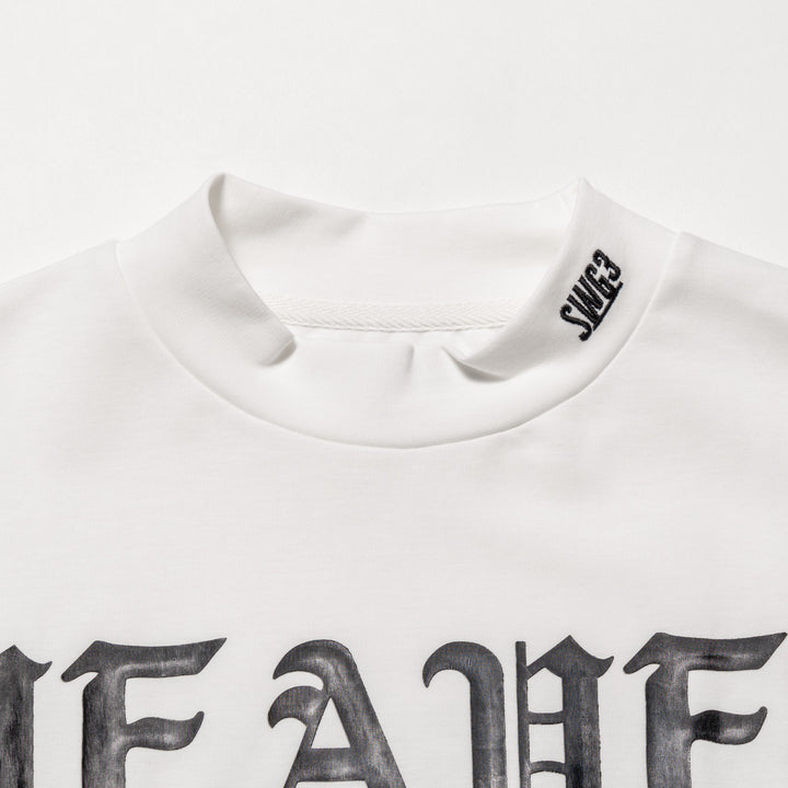 H&H PUNCH MOCKNECK L/TEE, WHITE