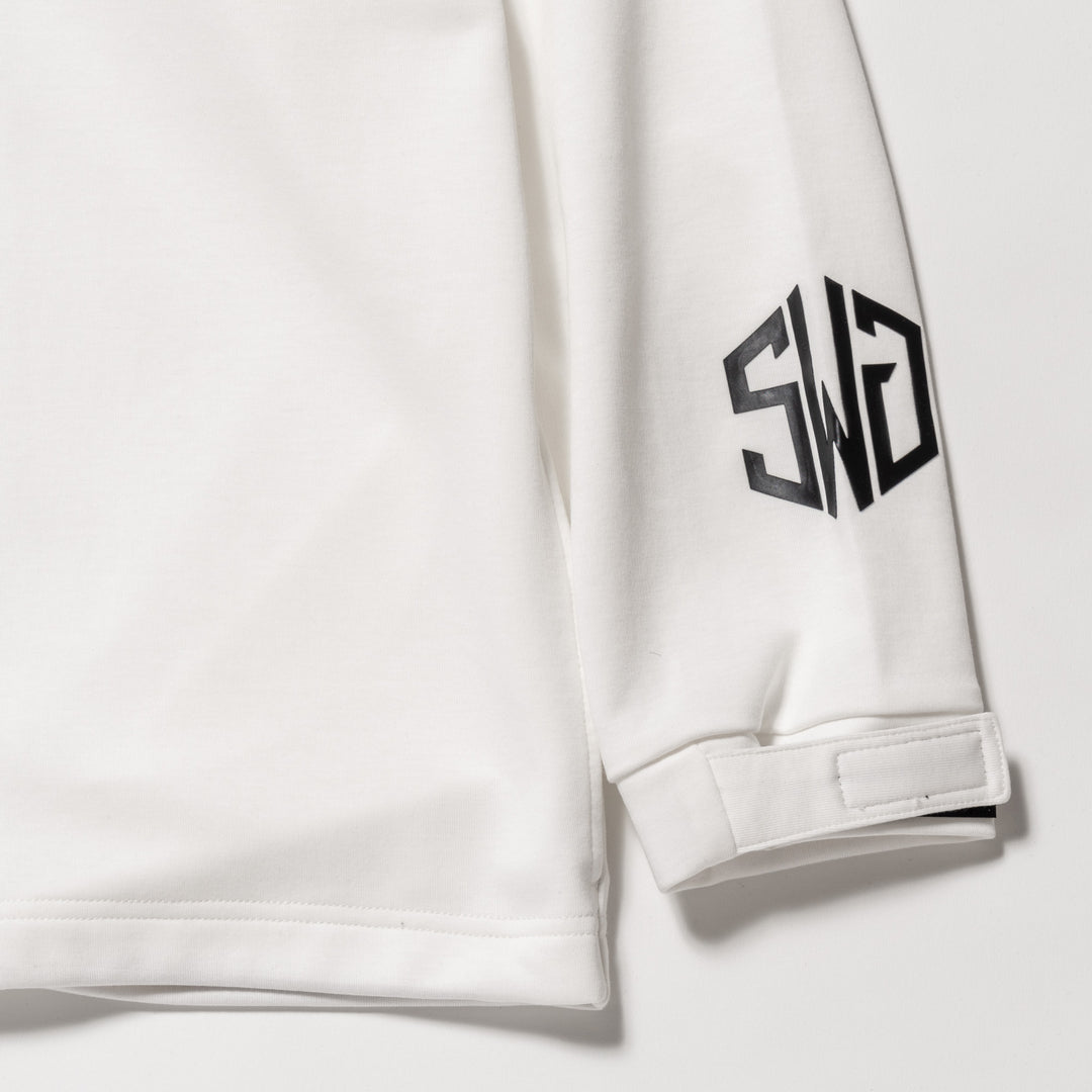 H&H PUNCH MOCKNECK L/TEE, WHITE
