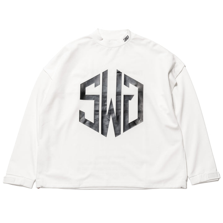SWG PUNCH MOCKNECK L/TEE, WHITE