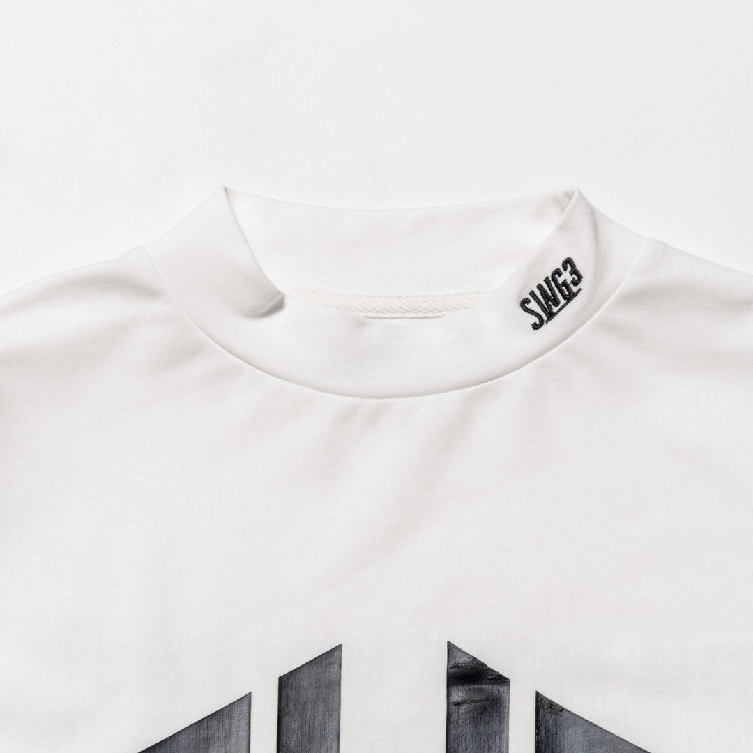 SWG PUNCH MOCKNECK L/TEE, WHITE