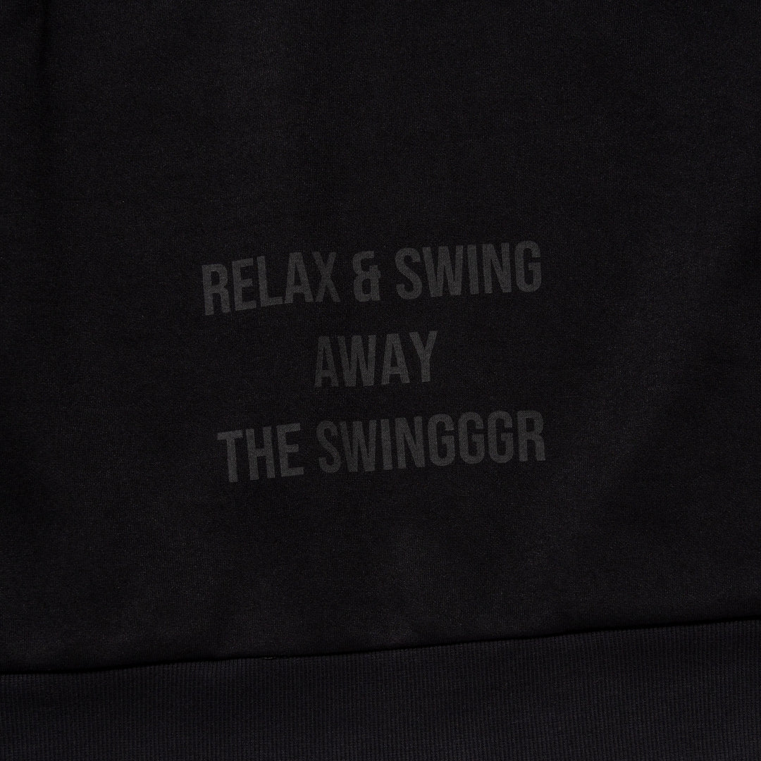 HALF ZIP SWEAT PO, BLACK