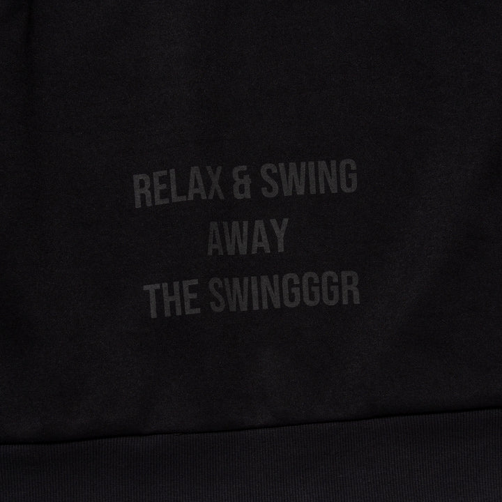 HALF ZIP SWEAT PO, BLACK