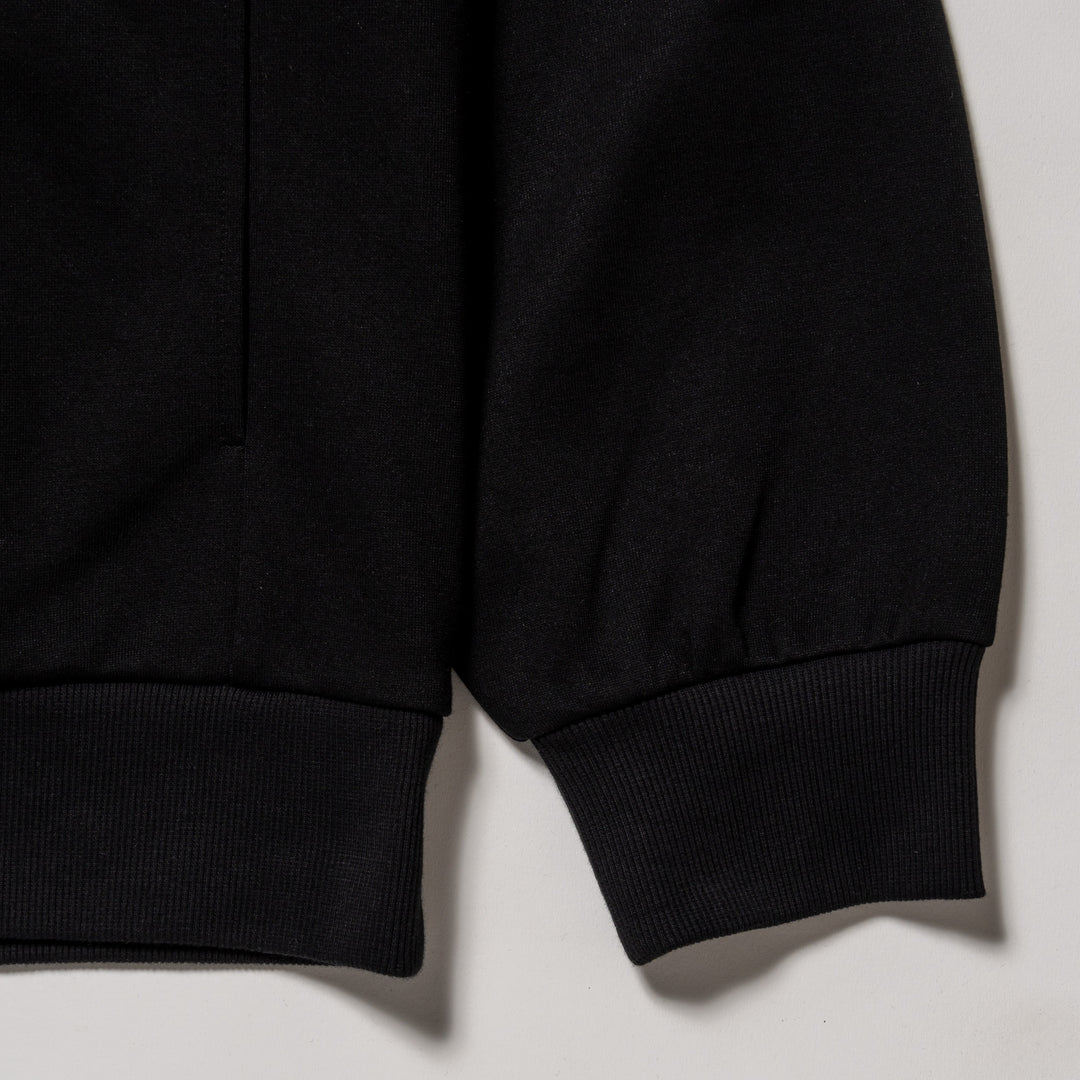 HALF ZIP SWEAT PO, BLACK