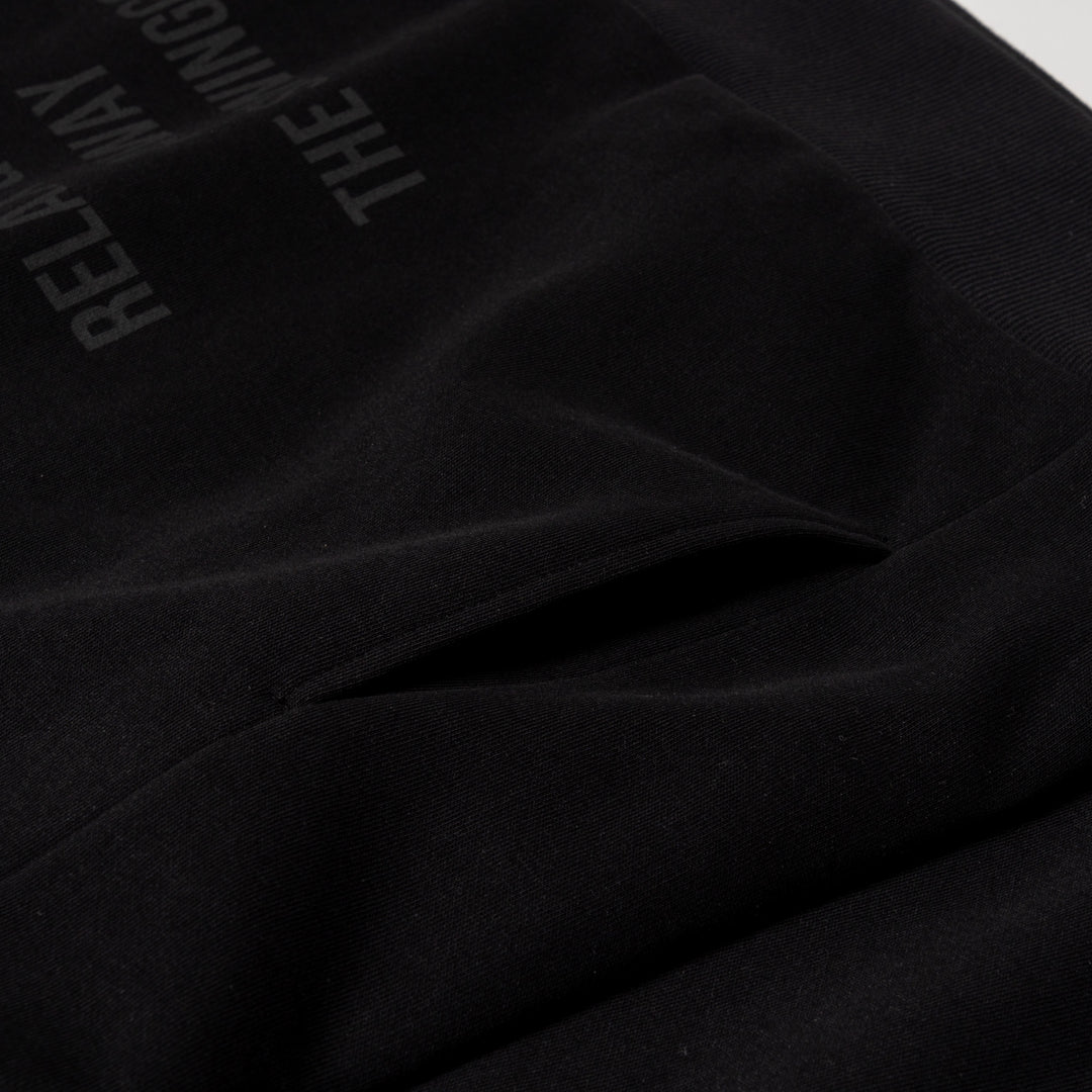 HALF ZIP SWEAT PO, BLACK
