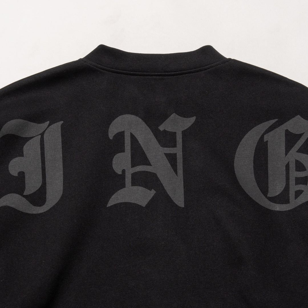HALF ZIP SWEAT PO, BLACK