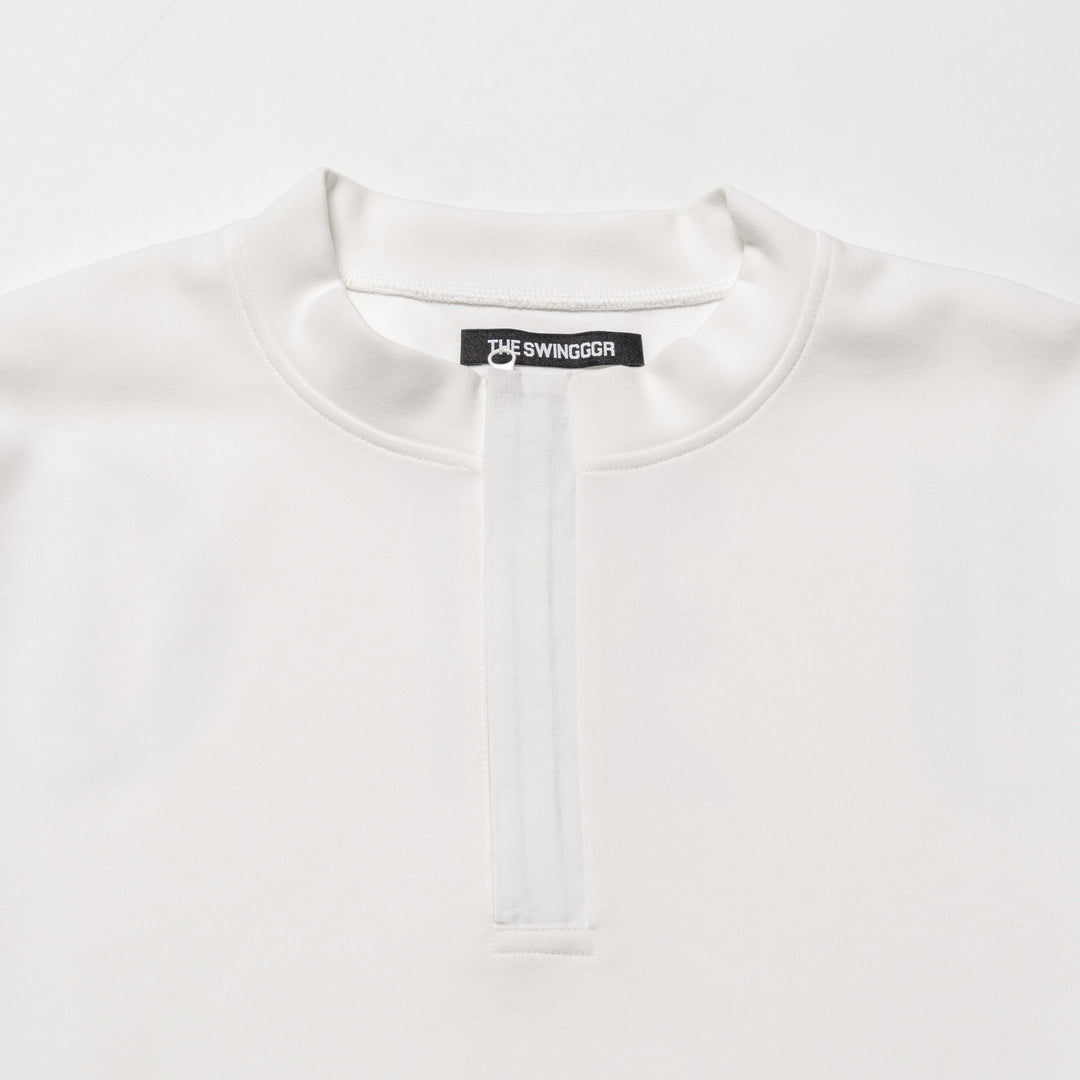 HALF ZIP SWEAT PO, WHITE