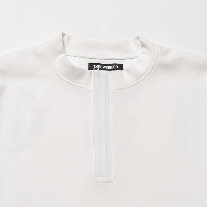 HALF ZIP SWEAT PO, WHITE
