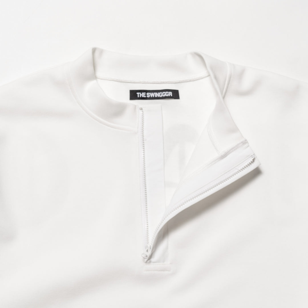 HALF ZIP SWEAT PO, WHITE