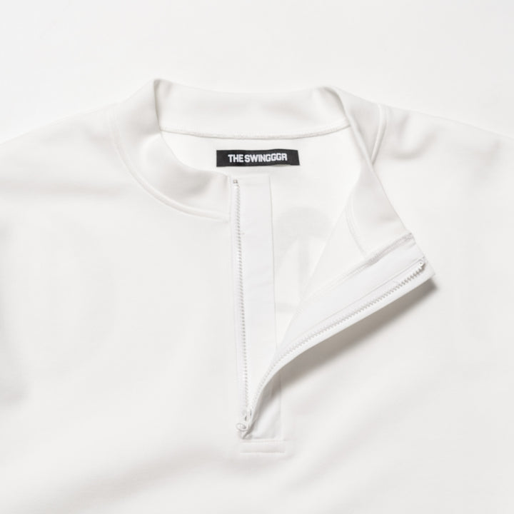 HALF ZIP SWEAT PO, WHITE