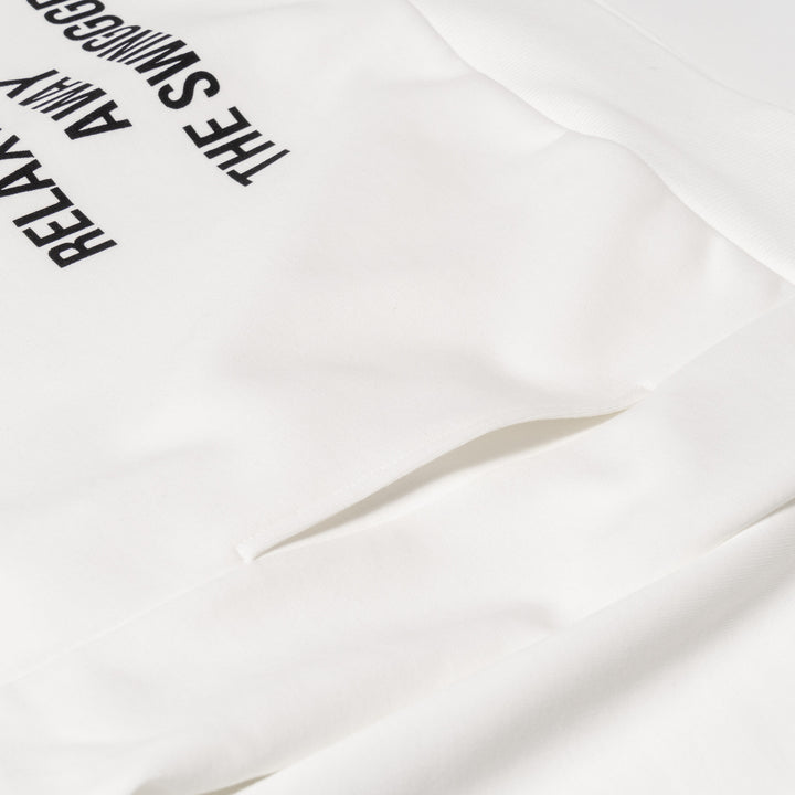 HALF ZIP SWEAT PO, WHITE